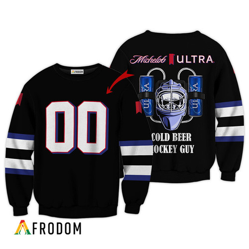 Personalized Cold Michelob ULTRA Hockey Guy Sweatshirt