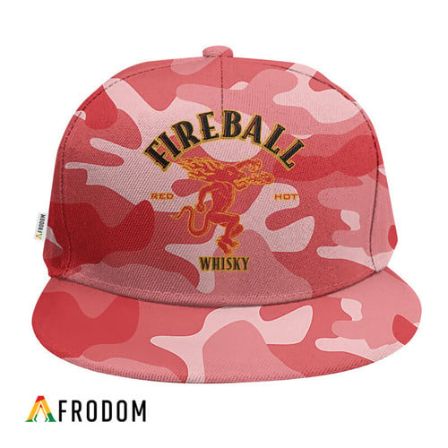 Personalized Fireball Whisky Red Camouflage Cap