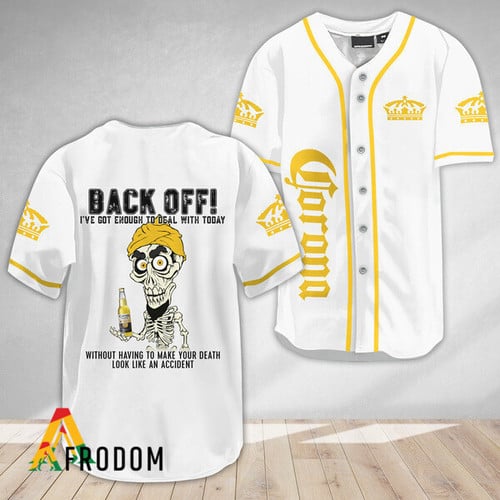 Achmed Back Off With Corona Extra Beer Baseball Jersey