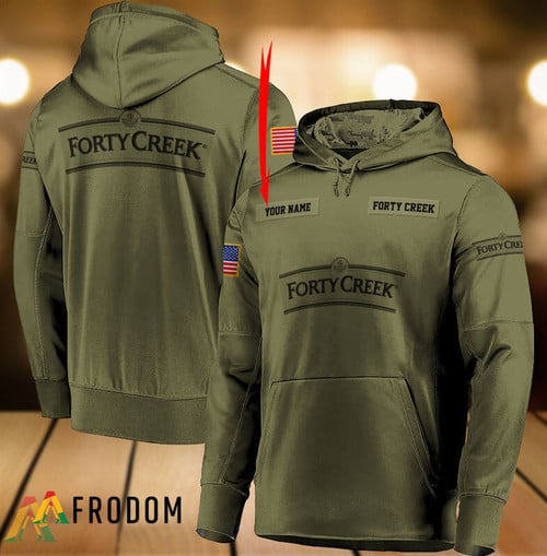 Personalized Military Green Forty Creek Whisky Hoodie & Zip Hoodie
