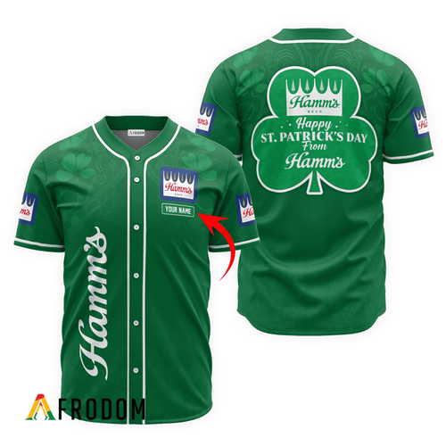 Personalized Happy St. Patrick's Day From Hamm's Beer Baseball Jersey
