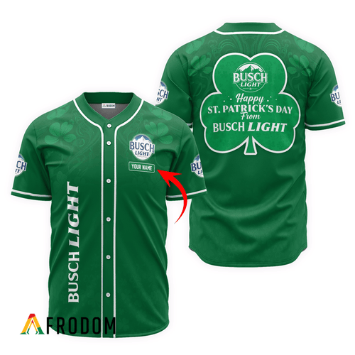 Personalized Happy St. Patrick's Day From Busch Light Baseball Jersey