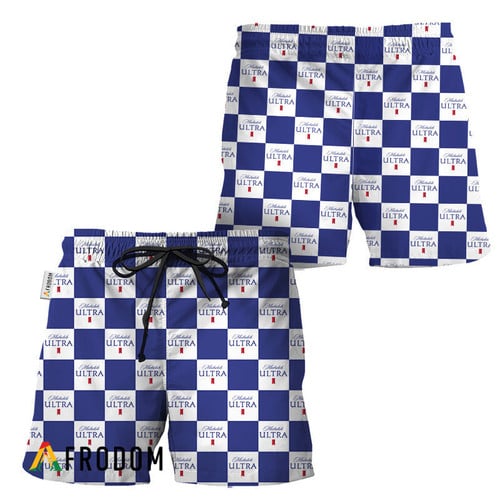 Michelob Ultra Checkerboard Hawaiian Shorts