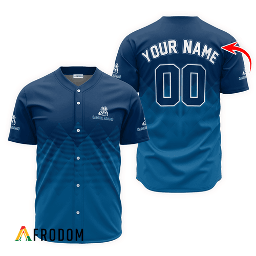 Personalized Samuel Adams Blue Halftone Baseball Jersey