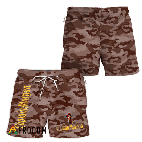 Captain Morgan Brown Camouflage Hawaiian Shorts
