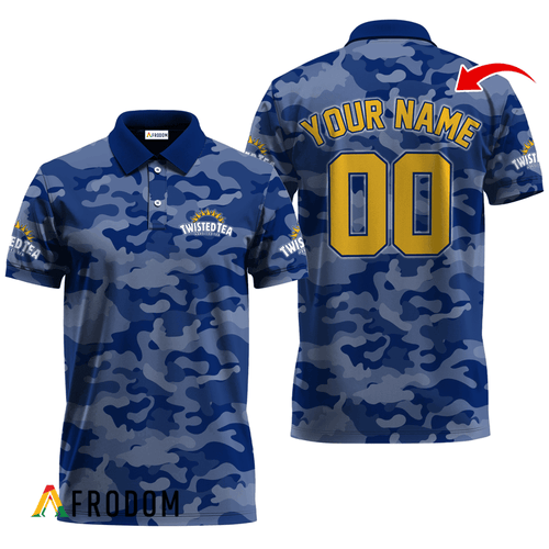 Personalized Twisted Tea Blue Camouflage Polo Shirt