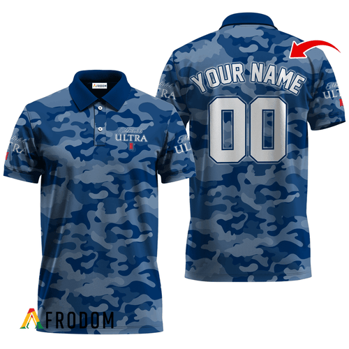Personalized Michelob ULTRA Blue Camouflage Polo Shirt