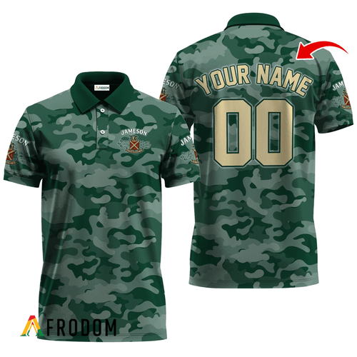 Personalized Jameson Whiskey Green Camouflage Polo Shirt