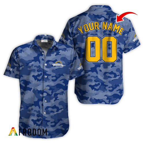 Personalized Twisted Tea Blue Camouflage Button Shirt