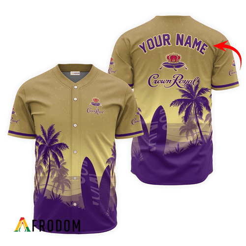 Personalized Crown Royal Palm Tree Surfboard Baseball Jersey