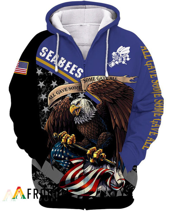 All Gave Some Some Gave All Seabees Zip Hoodie