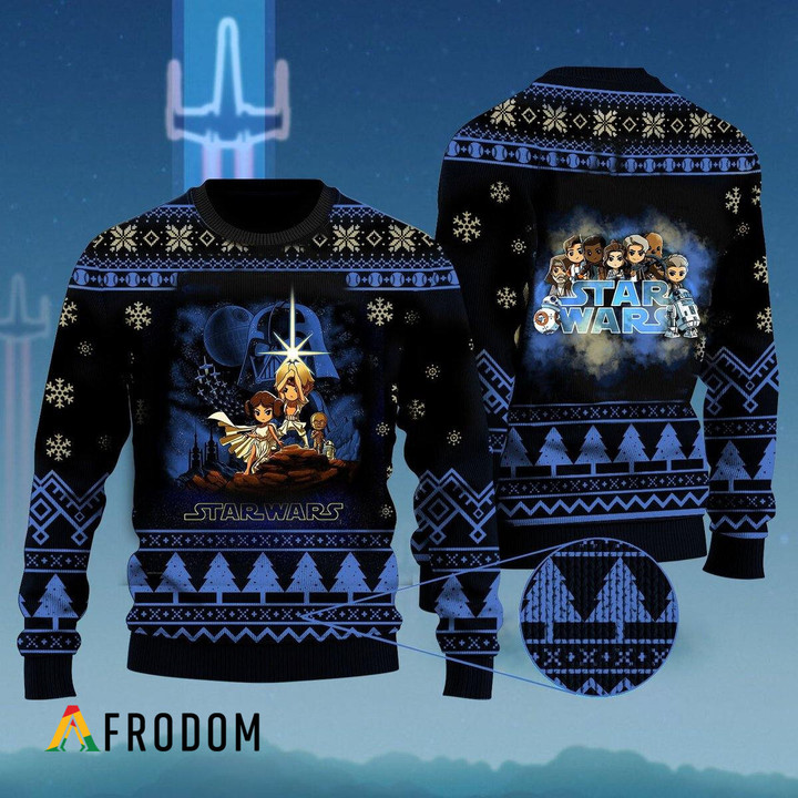 Cartoon Star Wars Characters Christmas Sweater