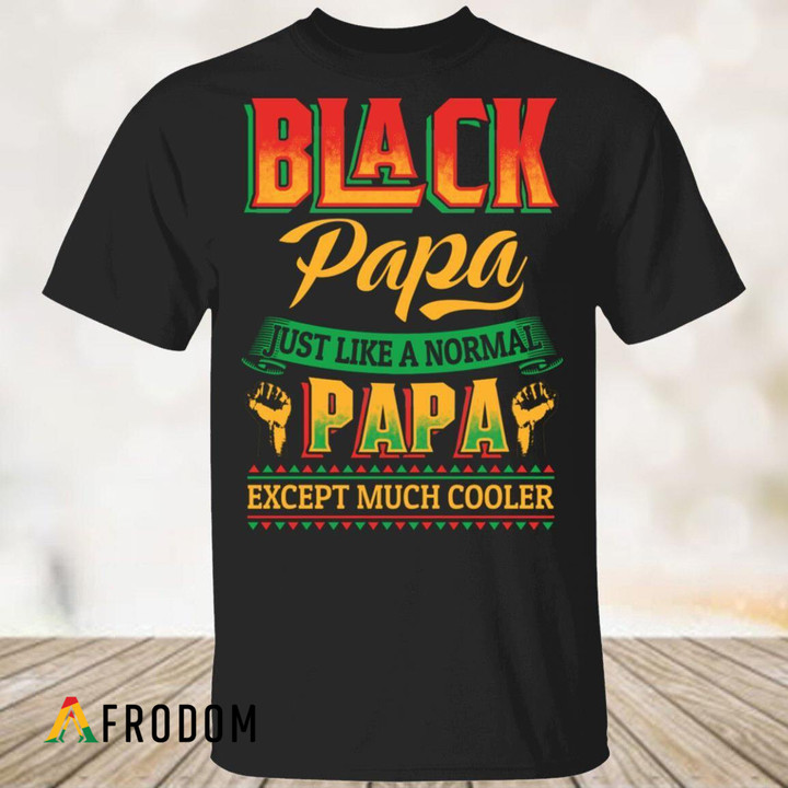 Cool Black Papa 2D T-shirt