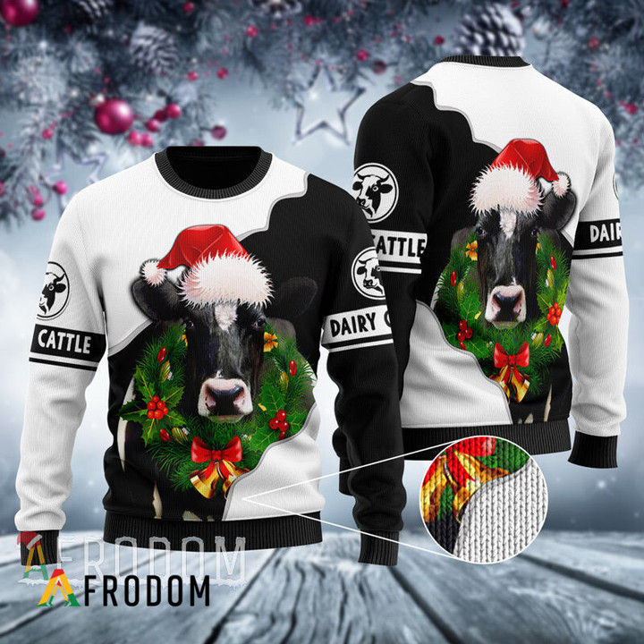 Dairy Cattle Cow Ugly Christmas Sweater