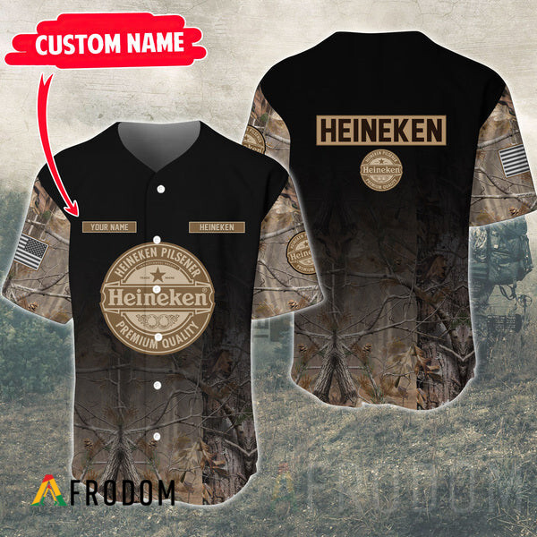 Personalized Deer Hunting Heineken Baseball Jersey
