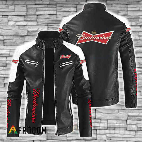 Premium Black Budweiser Leather Jacket