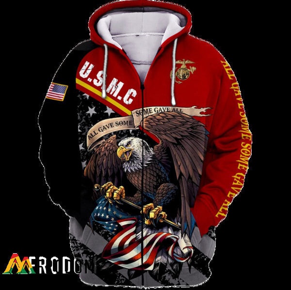 US Marine Corps All Gave Some Some Gave All Zip Hoodie