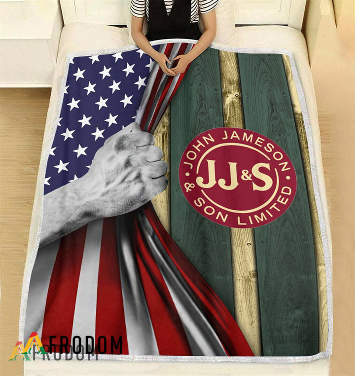 USA Flag Jameson Whiskey Blanket