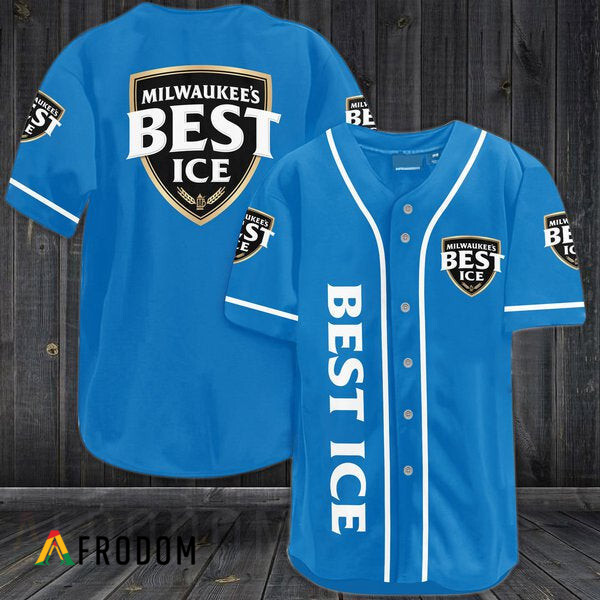 Blue Milwaukee's Best Ice Baseball Jersey
