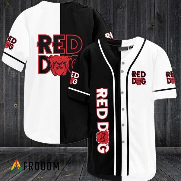 White Black Red Dog Beer Baseball Jersey