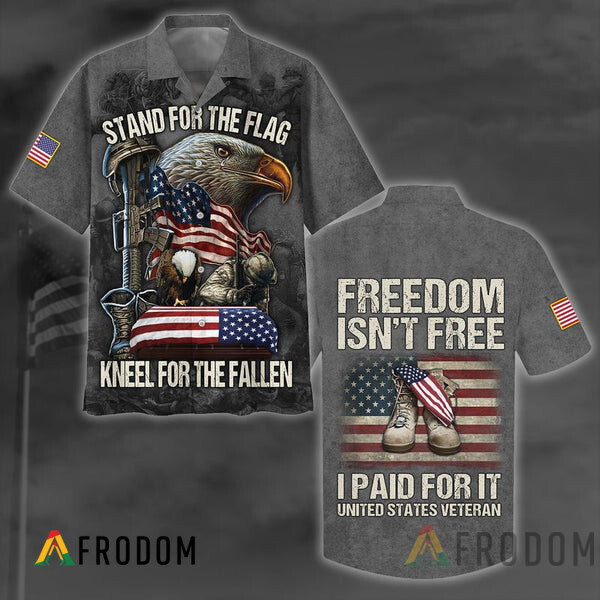 USA Flag Stand For The Flag Kneel For The Fallen Veteran Hawaii Shirt