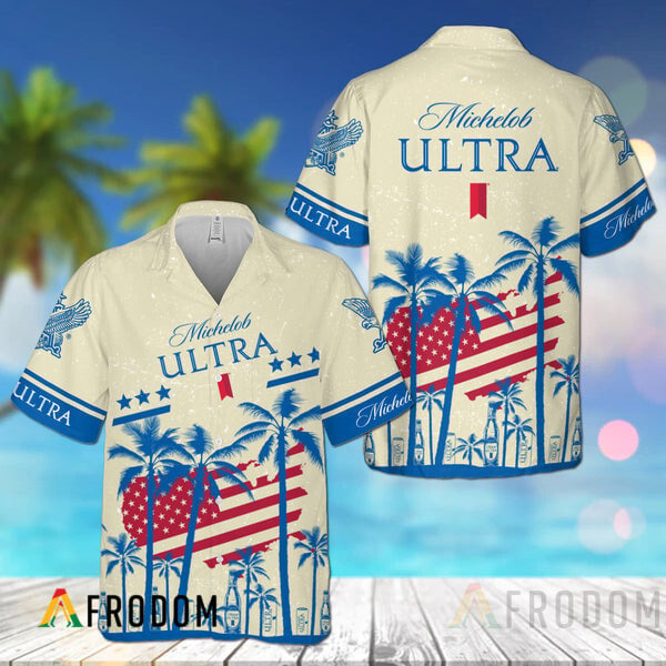 USA Flag Tropical Palm Tree Michelob ULTRA Hawaii Shirt