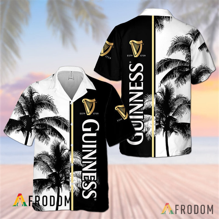 Guinness Beer Tropical Coconut Trees Hawaiian Shirt