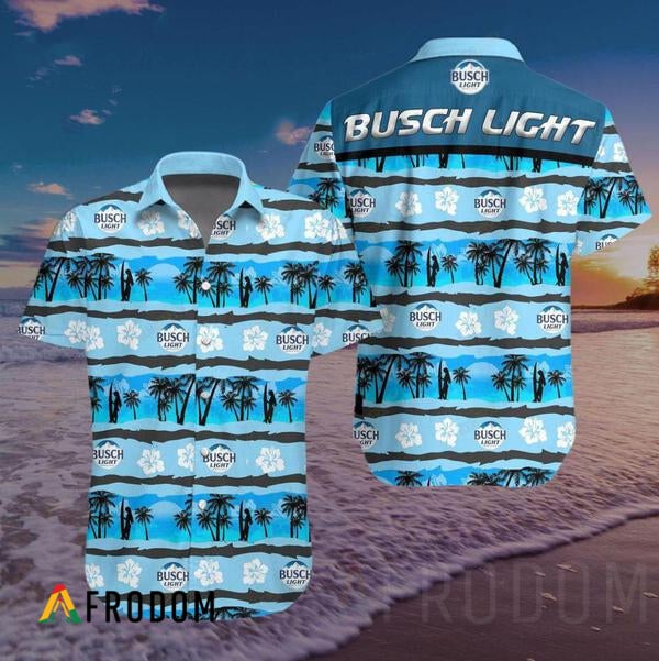 Floral Tropical Busch Light Button Shirt