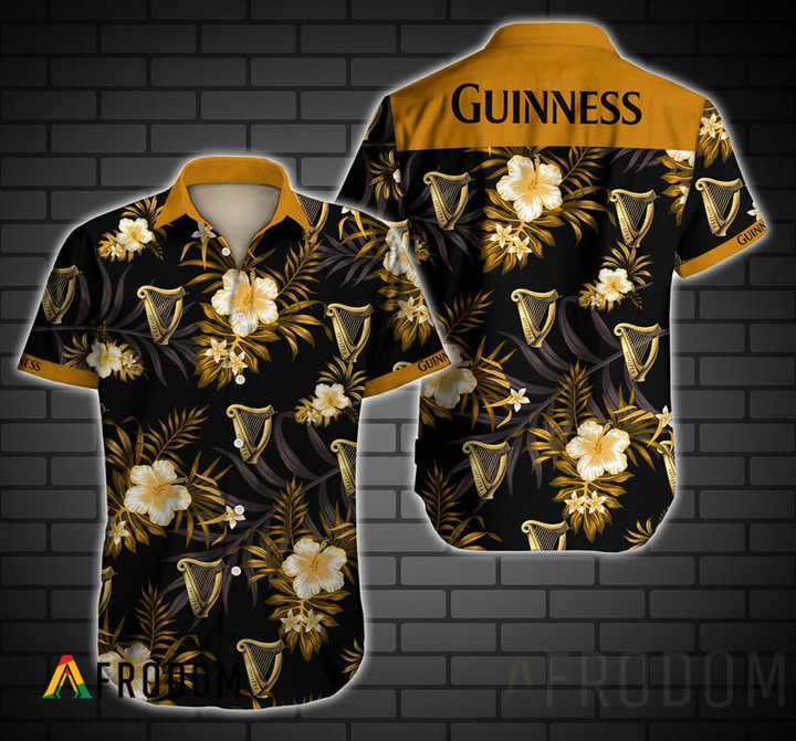Tropical Guinness Beer Button Shirt
