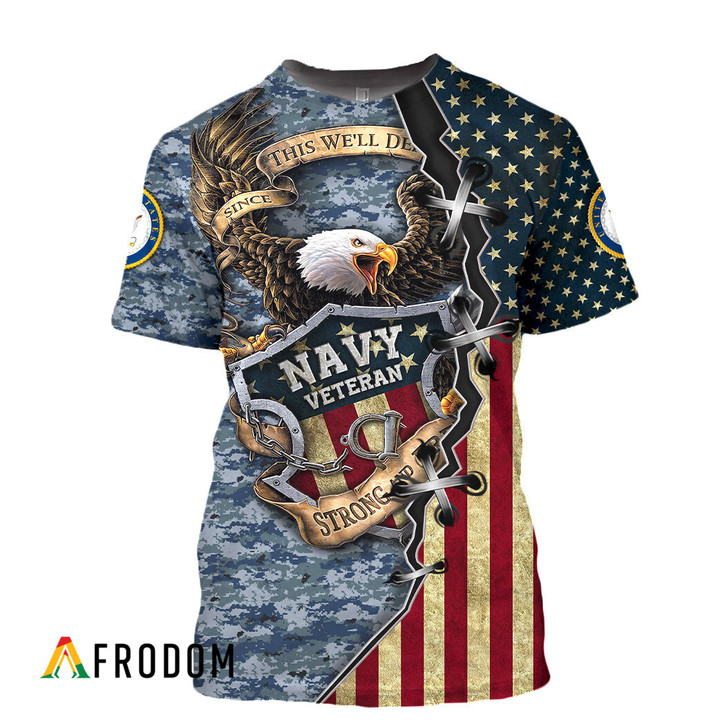Strong & Free Navy Veteran T-shirt