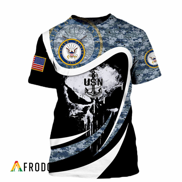 USN Skull Navy Veteran T-shirt & Sweatshirt