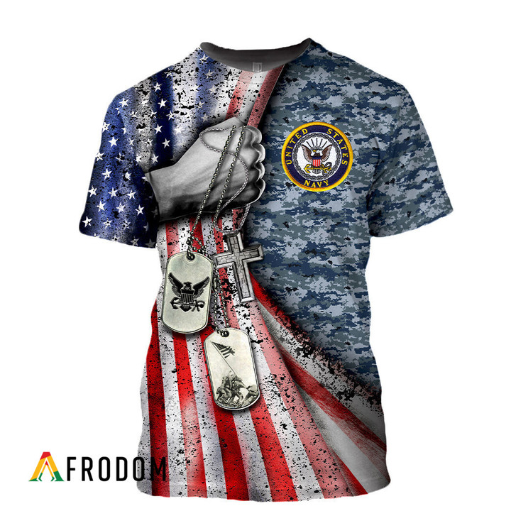 Name Tag US Navy Veteran T-shirt & Sweatshirt