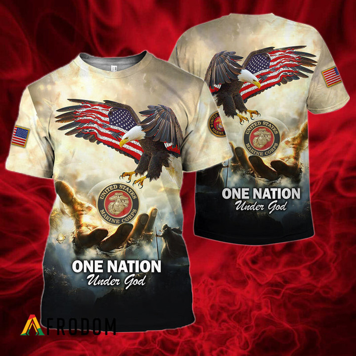 Personalized One Nation Under God Marine Corps T-shirt & Sweatshirt