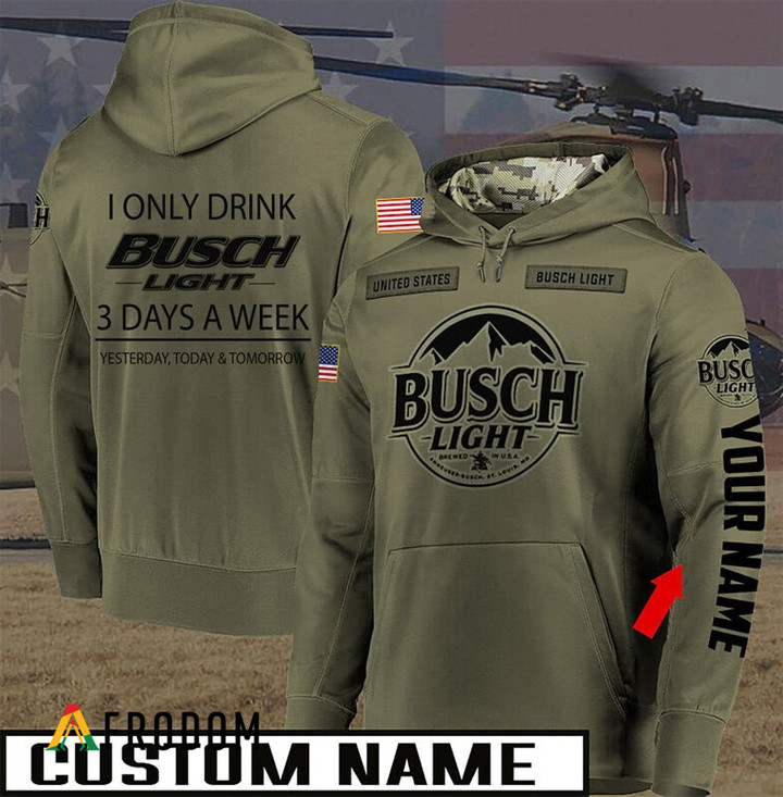 Personalized Busch Light Veteran Hoodie
