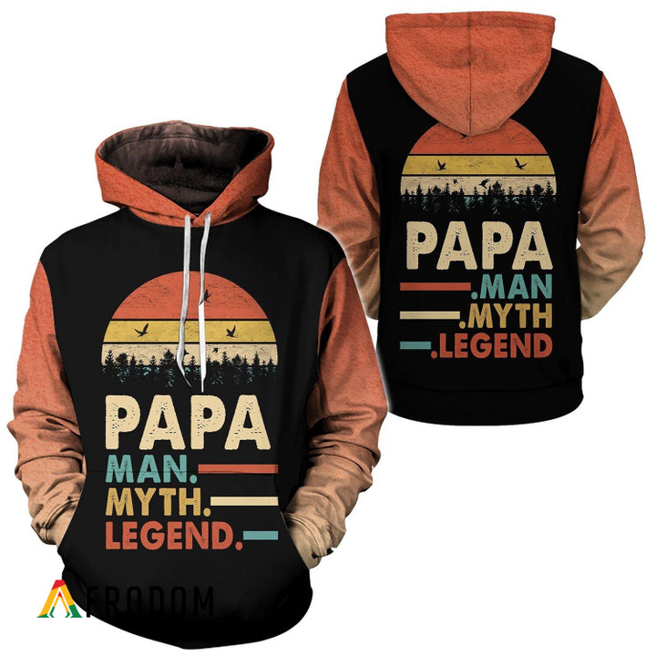 Papa - Man, Myth, Legend All-Over Print Hoodie