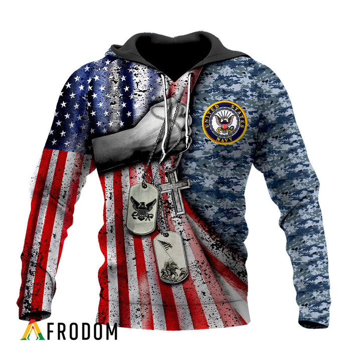 Name Tag US Navy Veteran Hoodie