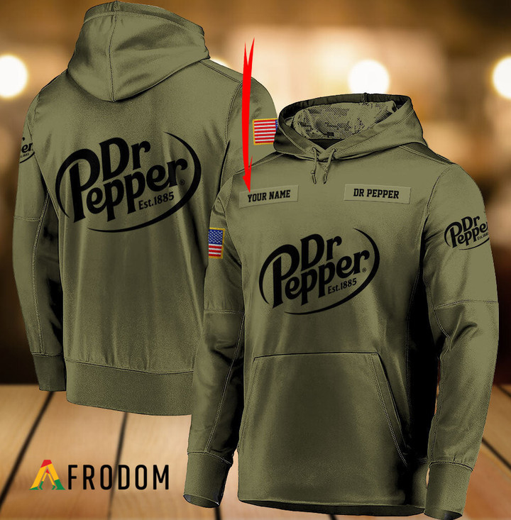 Personalized Military Green Dr Pepper Hoodie & Zip Hoodie