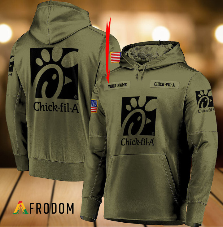 Personalized Military Green Chick Fil A Hoodie & Zip Hoodie