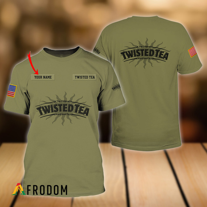 Personalized Military Green Twisted Tea T-shirt
