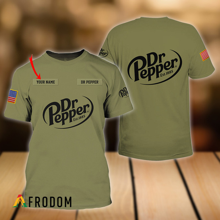 Personalized Military Green Dr Pepper T-shirt