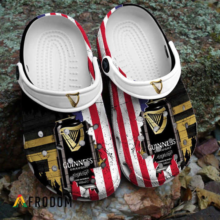 USA Flag Pattern Guinness Beer Classic Clogs