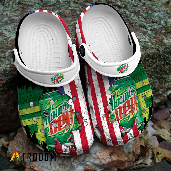 USA Flag Pattern Mountain Dew Classic Clogs