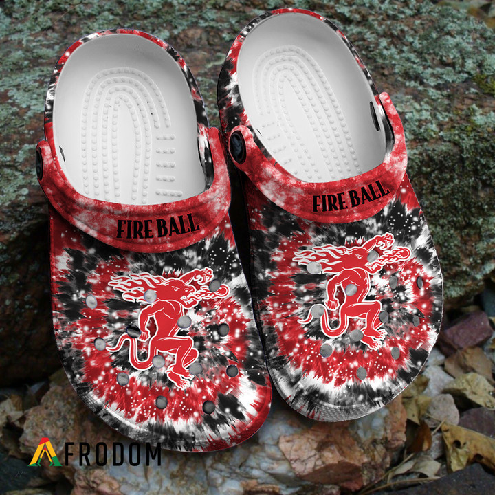 Classic Tie Dye Graphic Fireball Whiskey Classic Clogs