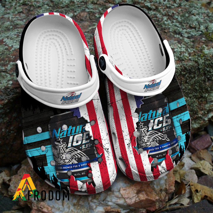 USA Flag Pattern Natural Ice Classic Clogs