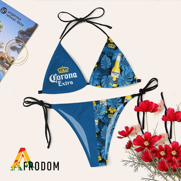 Tropical Floral Corona Extra Bikini Set Swimsuit Jumpsuit Beach