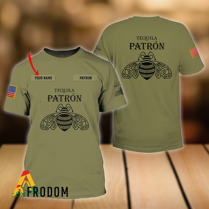 Personalized Military Green Tequila Patron T-shirt