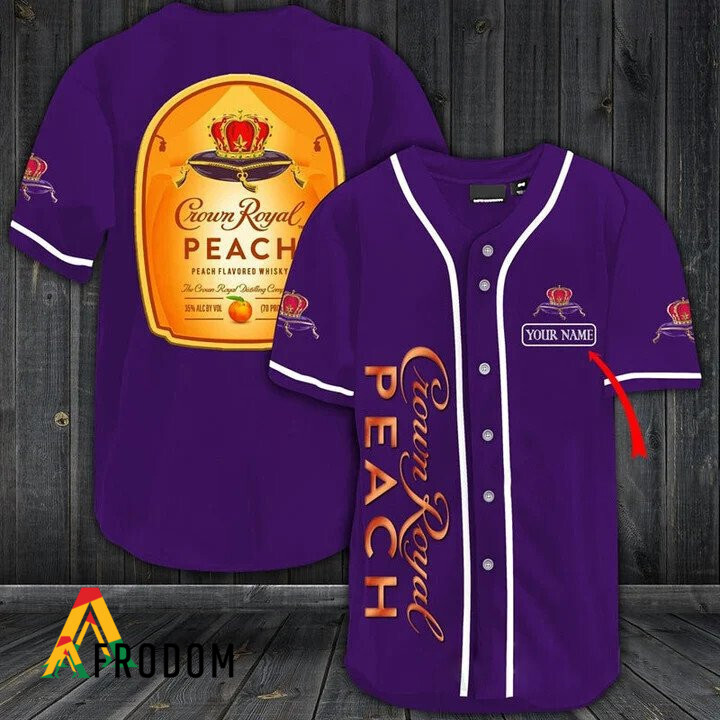 Personalized Crown Royal Peach Baseball Jersey Shirt