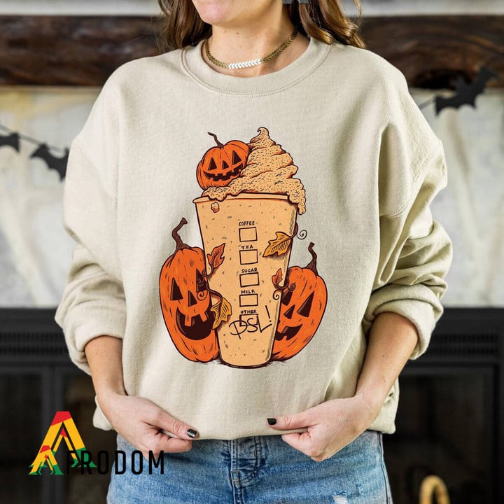Fall Coffee Pumpkin Spice Halloween Sweatshirt