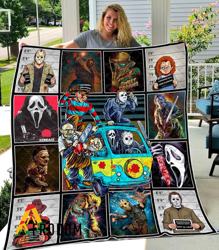 Scary Horror Movie Friends Halloween Quilt