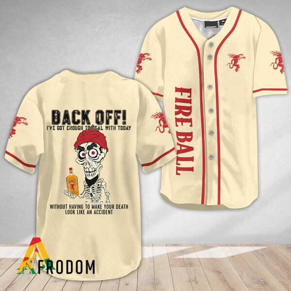 Achmed Back Off With Fireball Baseball Jersey